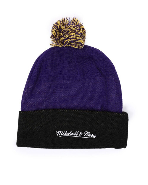 Los Angeles Lakers Double Take Pom Beanie Hat Cap - OSFM