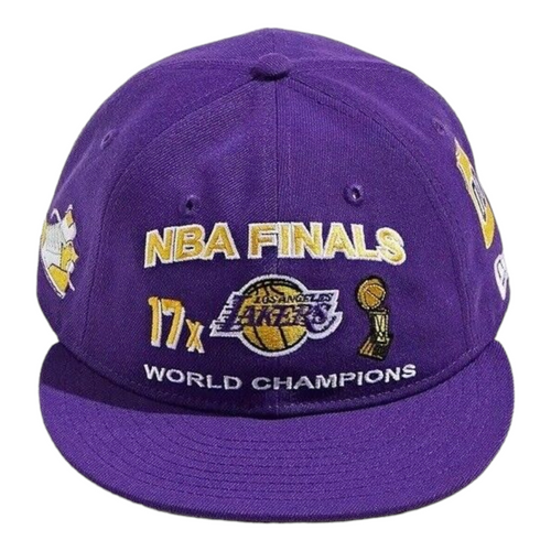 New Era Los Angeles Lakers Championship 9FIFTY Snapback Hat Sneaker Side Patch