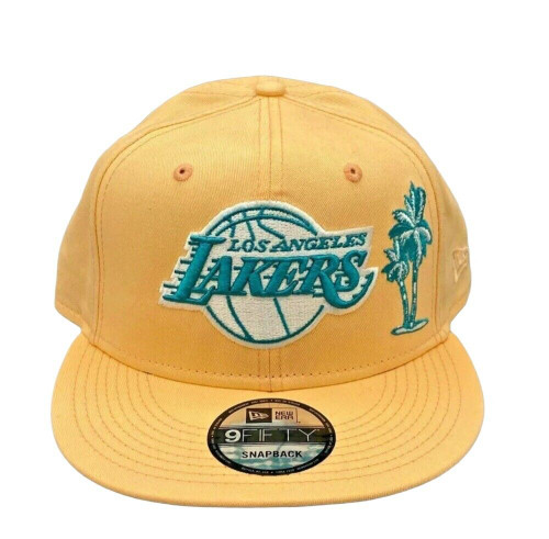 New Era Los Angeles Lakers Palm Trees Taco 9FIFTY Peach Snapback Hat Aqua Bottom New Era Los Angeles Lakers Palm Trees Taco 9FIFTY Peach Snapback Hat Aqua Bottom