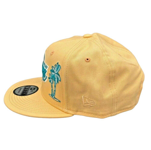 New Era Los Angeles Lakers Palm Trees Taco 9FIFTY Peach Snapback Hat Aqua Bottom New Era Los Angeles Lakers Palm Trees Taco 9FIFTY Peach Snapback Hat Aqua Bottom