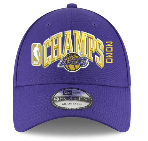 Los Angeles Lakers 2020 CHAMPS Adjustable Dad Hat Classic 9FORTY Purple