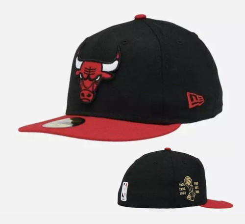 Chicago Bulls Rings Trophies Side Patch 59FIFTY Fitted Hat