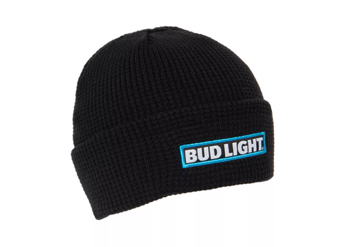 Bud Light Beer Logo Waffle Knit Cuff Beanie Hat Cap