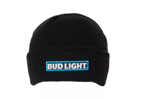 Bud Light Beer Logo Waffle Knit Cuff Beanie Hat Cap