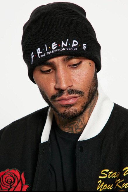 Friends TV Show Central Perk Knit Beanie Hat Cap Black Ross Rachel Monica 2 Pack