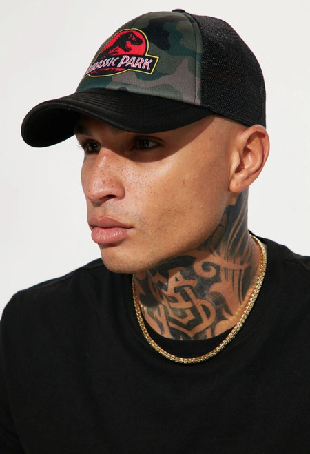 Jurassic Park Camo Snapback Trucker Mesh Hat Cap