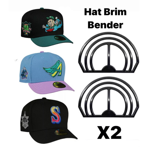 Baseball Hat Shaper Brim Hat Bender 2 Pack Cap Brim Shaper Curver Black