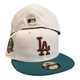 New Era Los Angeles Dodgers Woodgrain Pack 59FIFTY Hat Cap 60th Year Patch