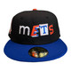 New Era New York Mets 59FIFTY Fitted Hat Cap Black 50th Year Side Patch