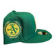 New Era Oakland A's Athletics 59FIFTY Fitted Hat Cap Laurel Side Patch