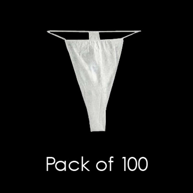 Ladies Bottom - White Thong One Size - 100 Pack