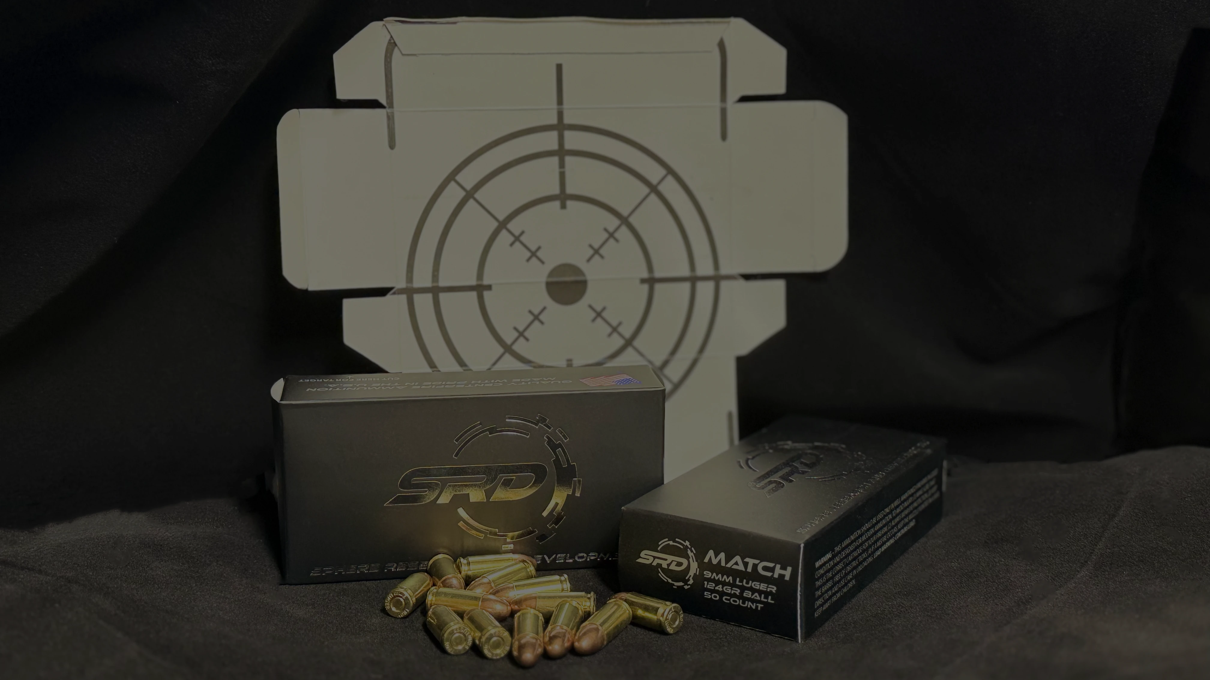 Sphere R&D ammunition packaging with an integrated printed target