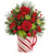 Send a festive holiday arrangement in a Candy cane striped mug.