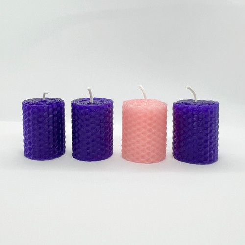 Advent Votive Candles | Hand-rolled Honeycomb Beeswax