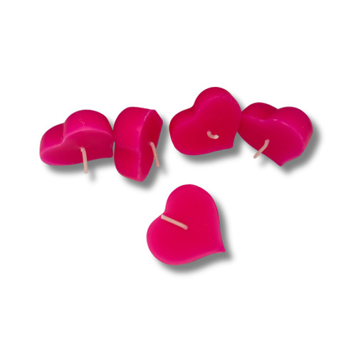 Rose Scented Beeswax Heart Floating Candles – Set of 5