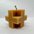 Natural Beeswax Cross Shaped Pillar Candle 2.5” x 2.5” | Handcrafted Pure Beeswax Pillar