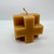 Natural Beeswax Cross Shaped Pillar Candle 2.5” x 2.5” | Handcrafted Pure Beeswax Pillar