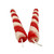 A pair of red and white candy cane tapers