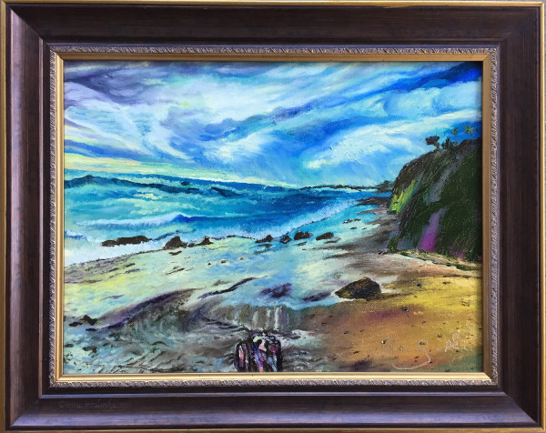 Seascape painting framed