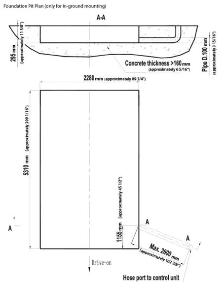 12AWFSL Flush Mount Pit Dimensions