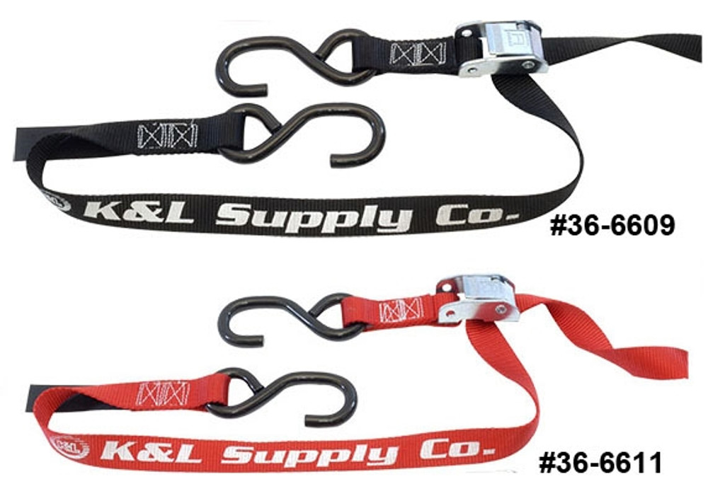 K&L Black or Red Heavy-Duty Tie-Downs (Pair)