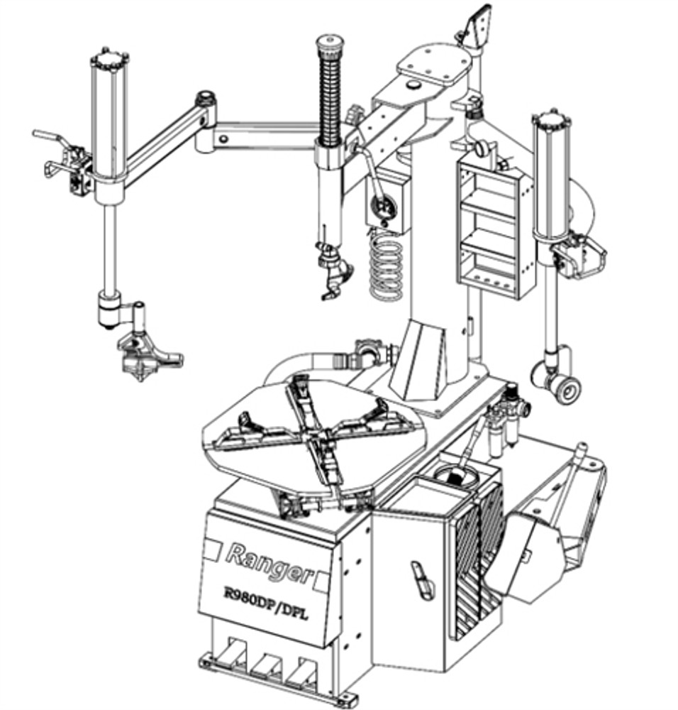 Ranger R980DP Swing-Arm Tire Changer 220V & LS43B 3D Quick-Touch™ Laser-Spot™ Wheel Balancer Combo Ranger R980DP Swing-Arm Tire Changer 220V & LS43B 3D Quick-Touch™ Laser-Spot™ Wheel Balancer Combo