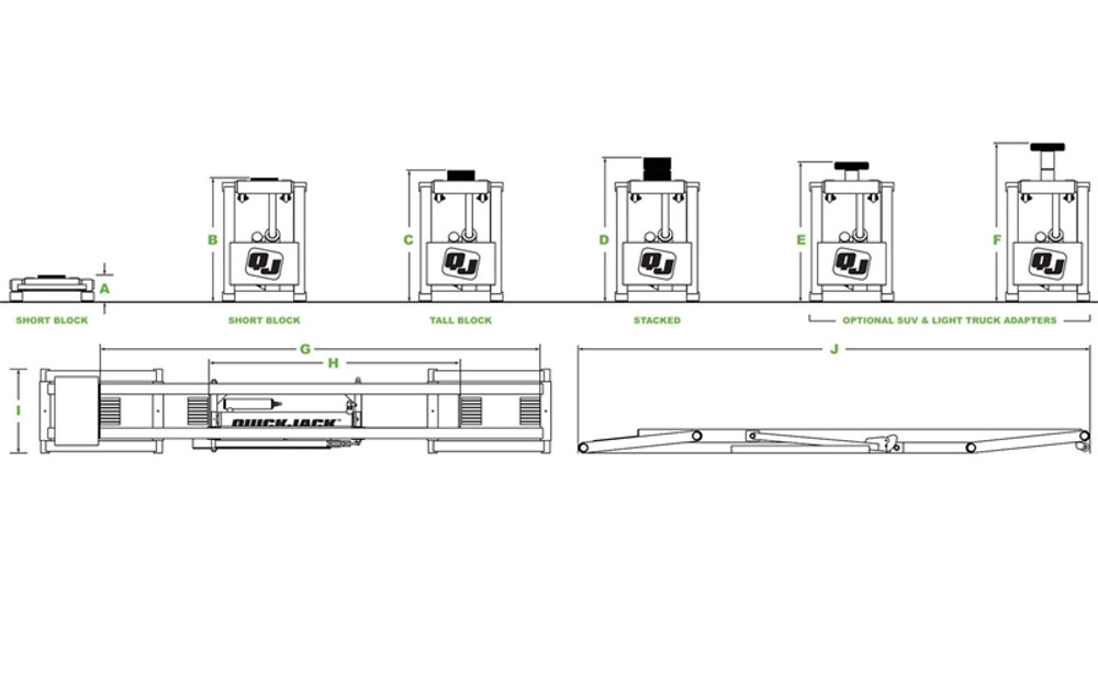 QuickJack™ 8000TLX Extended-Length Portable Truck & SUV Lift