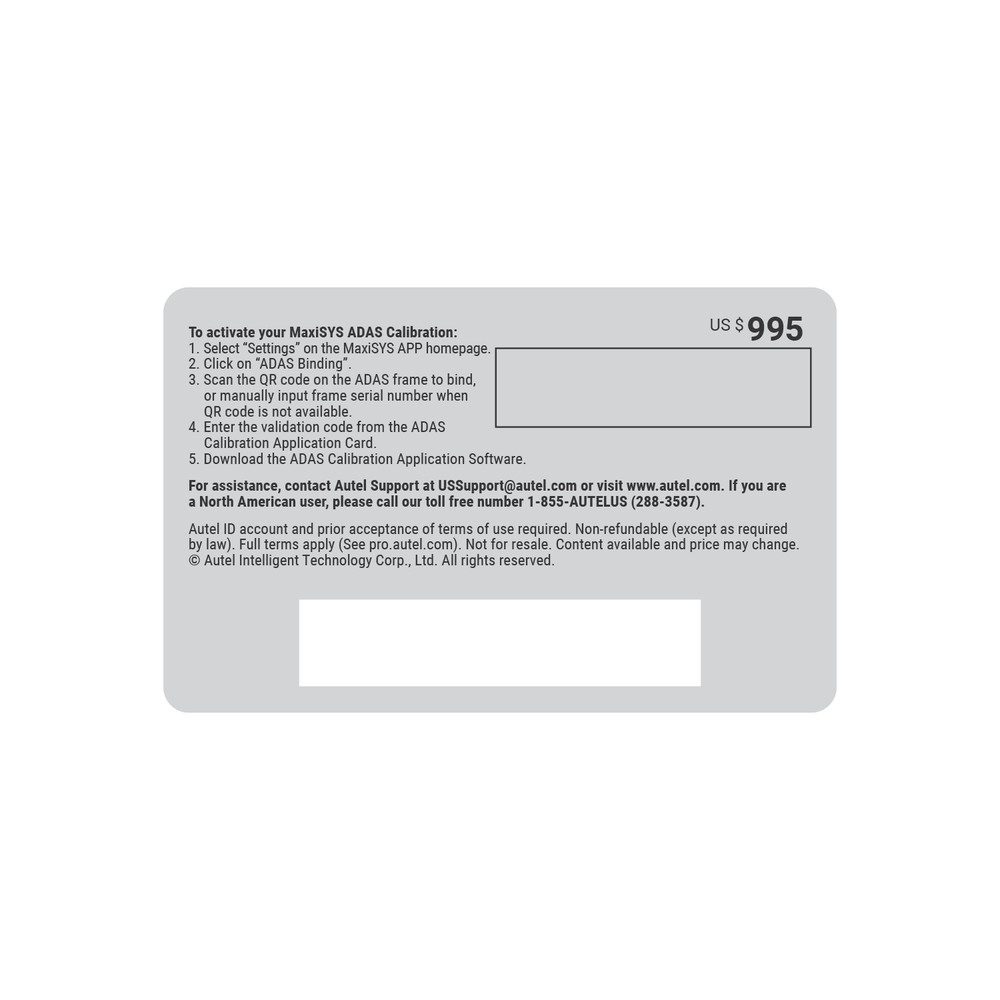 Autel ADASUPGRADE ADAS Software Upgrade