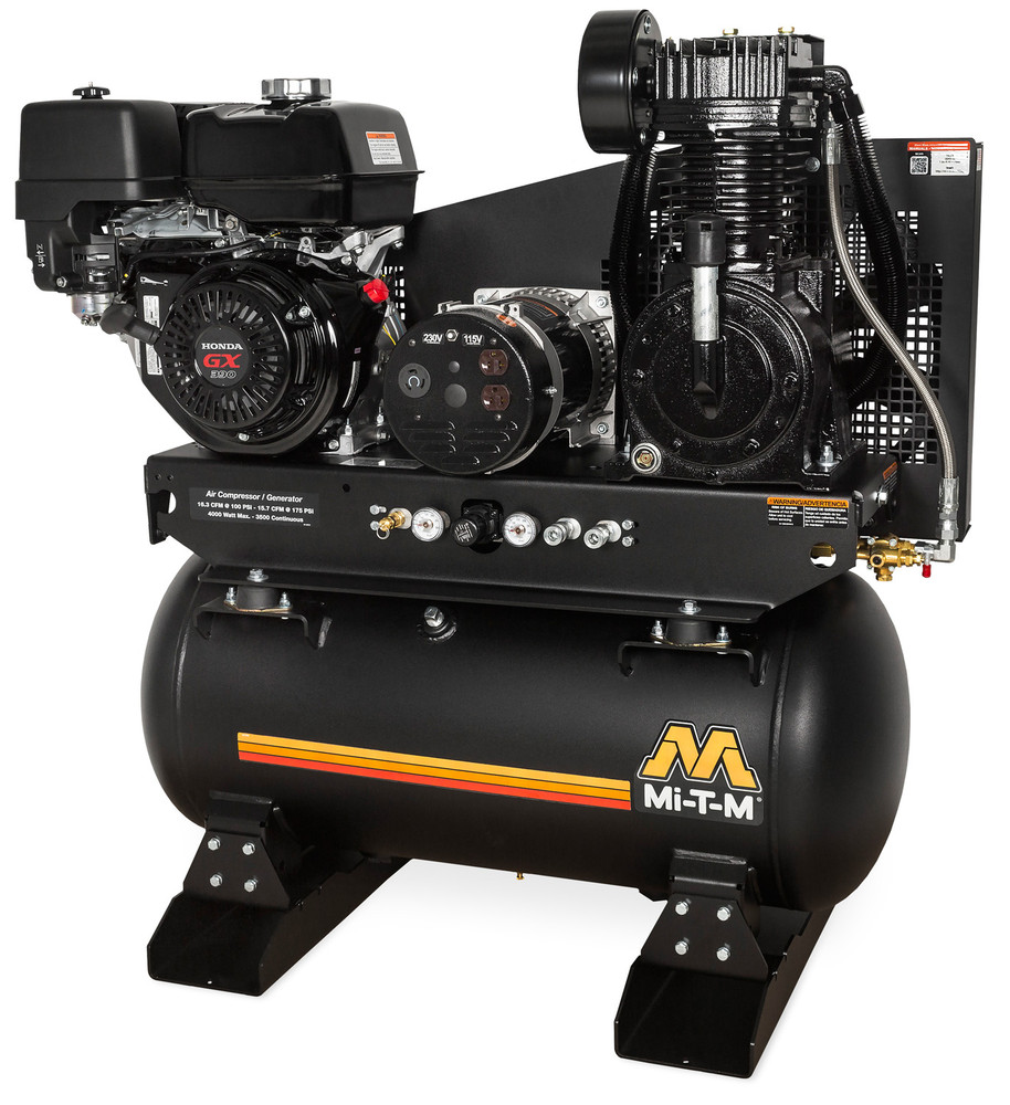 Mi-T-M AG2-SH13-30M 30-Gallon Two Stage Compressor / Generator w/Honda Engine