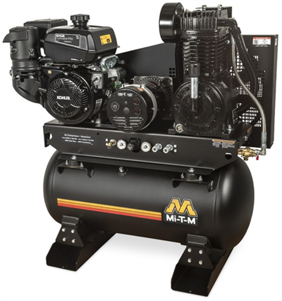 Mi-T-M AG2-SK14-30ME 30-Gallon Two Stage Gas Compressor / Generator w/Kohler Engine & Elec Start