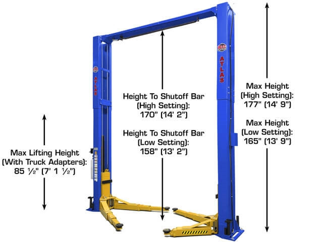 Atlas Platinum PVL12 ALI Certified 2 Post Lift 12,000 lbs