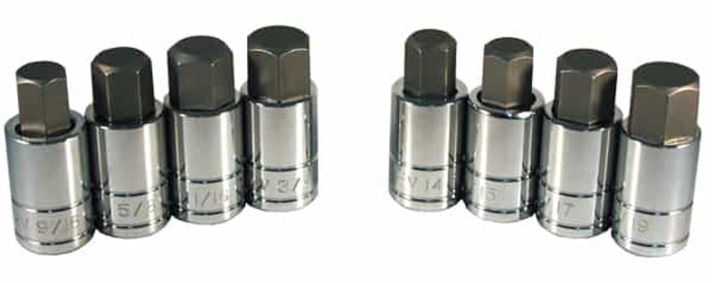 8pc Large Size SAE/Metric Hex Bit Socket Set