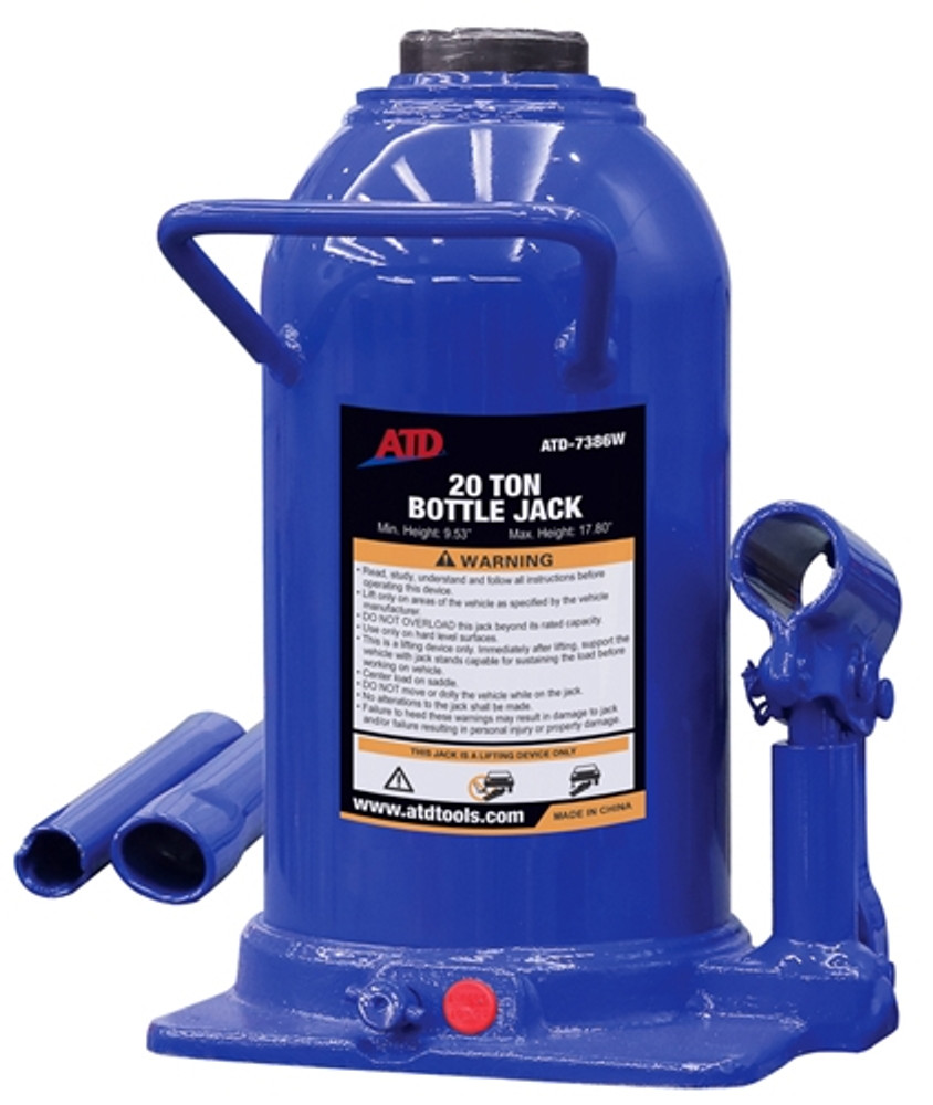 ATD 7386W 20-Ton Heavy-Duty Hydraulic Side Pump Bottle Jack