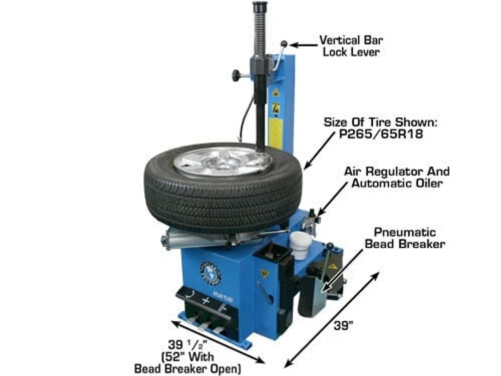 Atlas® TC221 Elec/Pneumatic Wheel Clamp Tire Changer