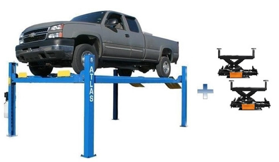 Atlas 412 4 Post Lift & Set of 2 RJ-6000 Rolling Jack