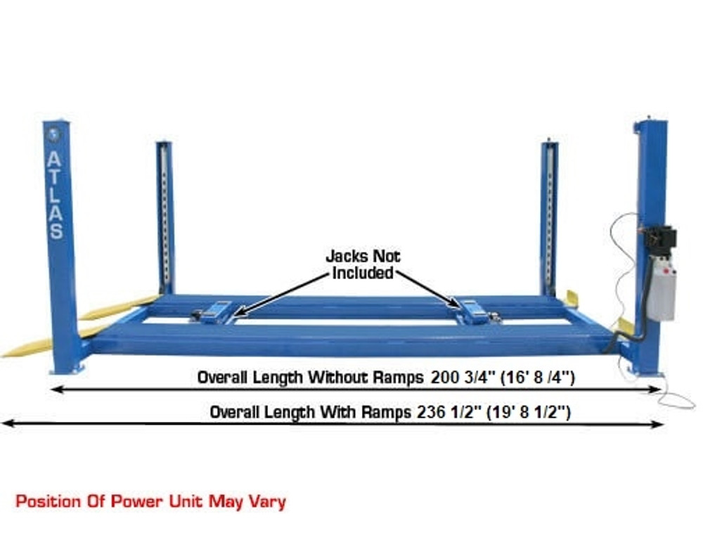 Atlas® 412 Commercial Grade 4 Post Lift Combo Atlas® 412 Commercial Grade 4 Post Lift Combo