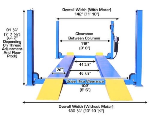 Atlas® 414 Commercial Grade 4 Post Lift Combo