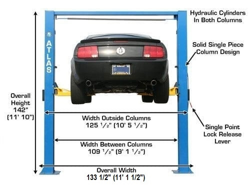 Atlas Automotive Equipment 9OHSC (SS) Symmetric 2 Post