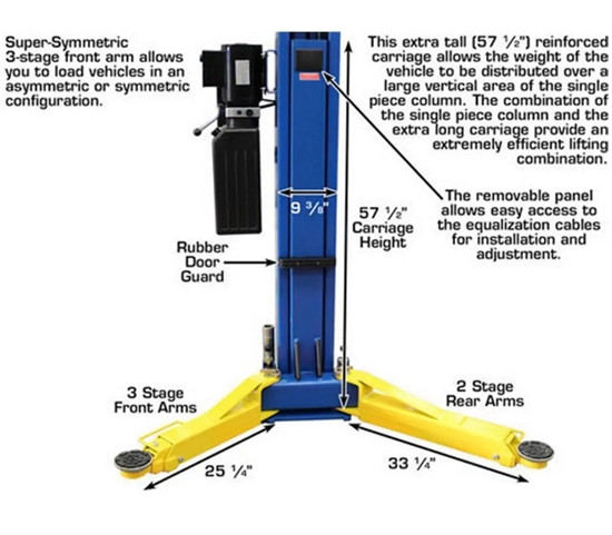 Atlas Automotive Equipment 9OHSC (SS) Symmetric 2 Post