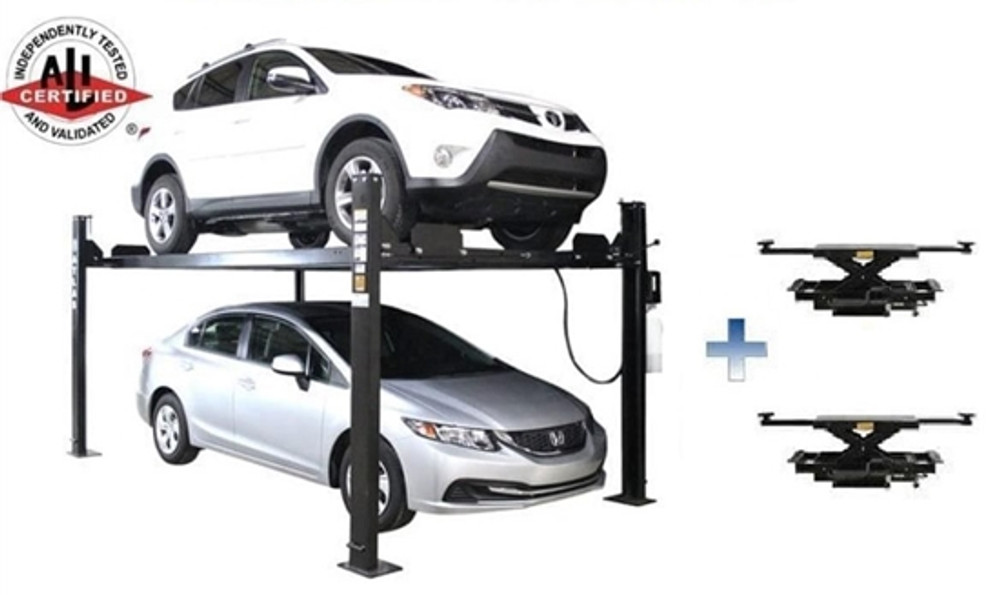 Atlas® Garage Apex 8 ALI Certified 4 Post Parking Lift Combo