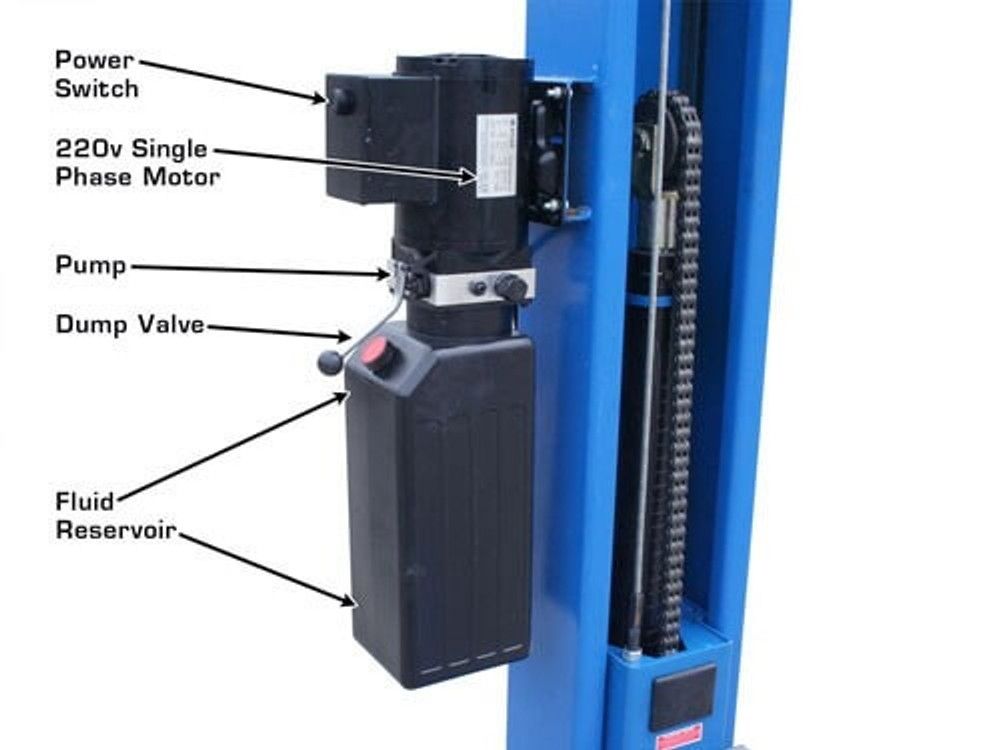 Atlas Automotive BP8000 2 Post Lift and LMA Lawn Mower Adapter Combo