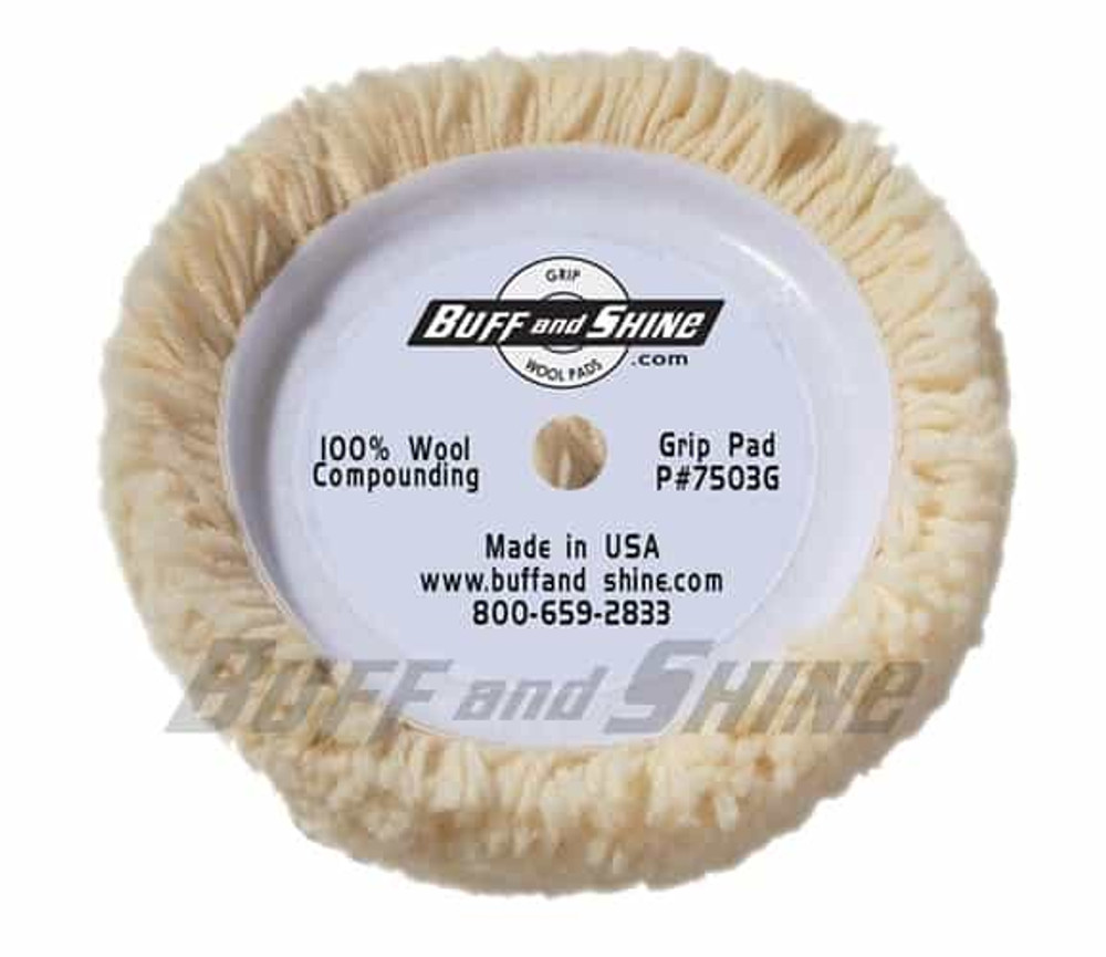 7.5" dia. X 1.5" 100% 4-ply Twisted Wool Grip Pad "Cutting Pad"