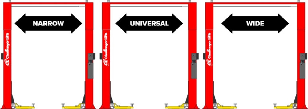 Challenger CL10AV3 QC Series Quick Cycle ALI Versymmetric Adjustable 2 Post Lift 10,000 lbs.