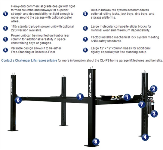 Challenger CL4P9W Ex-Length & Width 4 Post