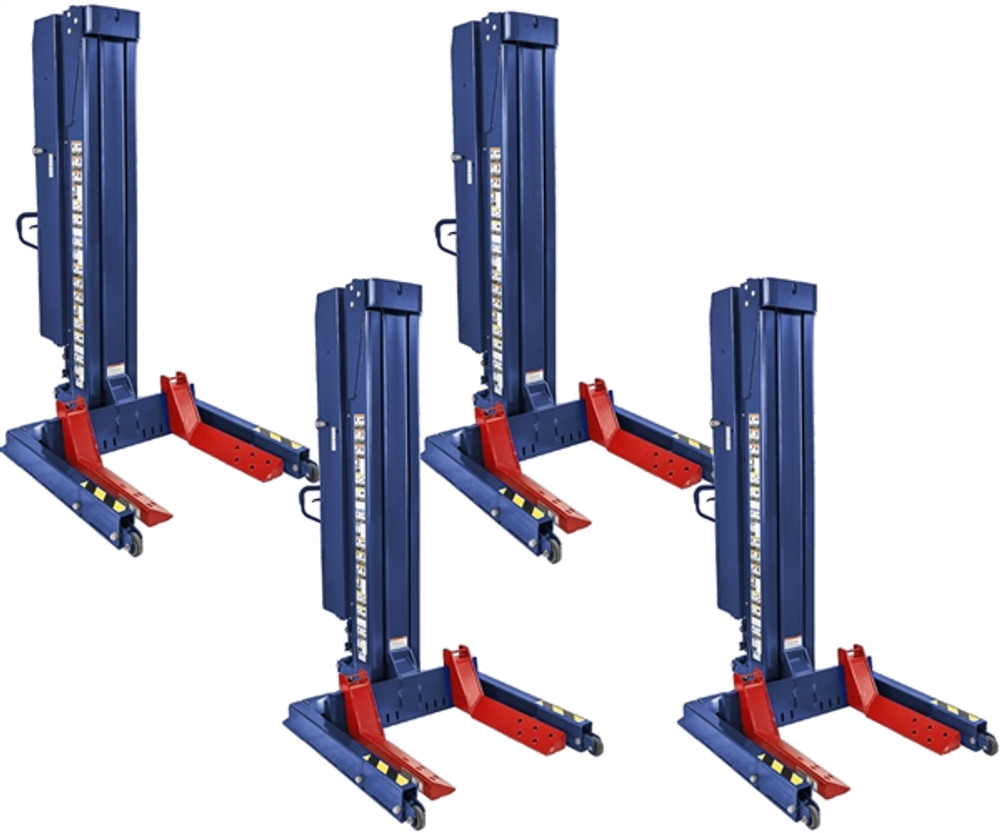 Challenger CLHM-125XF ALI  12.5K Extended Forks Mobile Column Lifts (Set of 4)