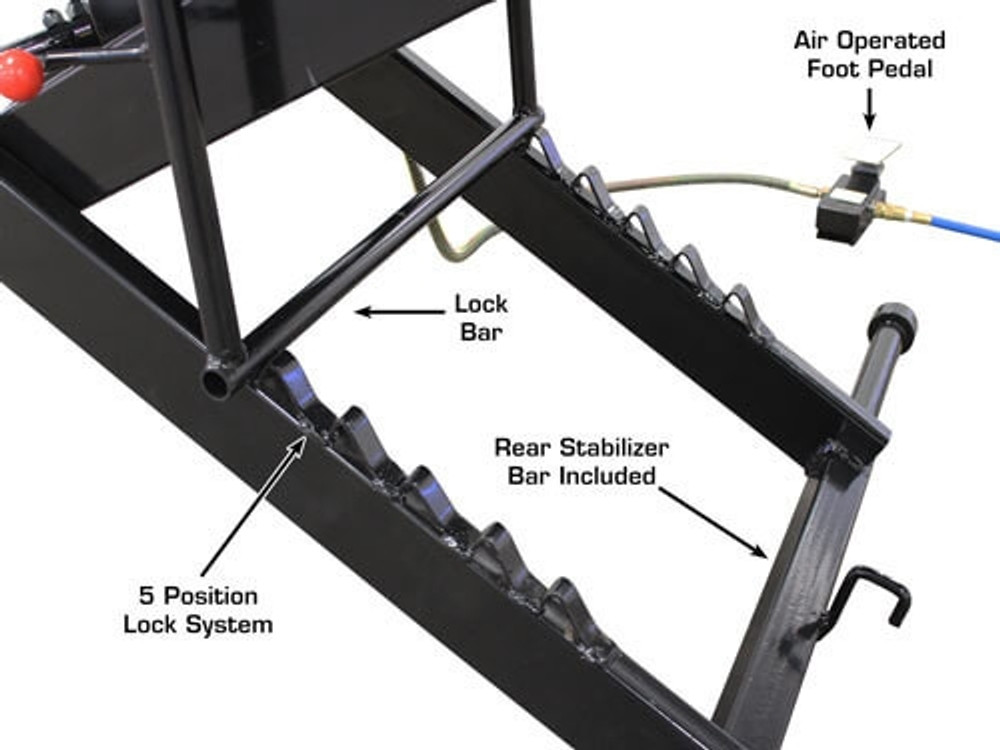 Atlas® HT-ACL Cycle Lift 1,000 lbs w/Drop In Rear Wheel Roller Plate