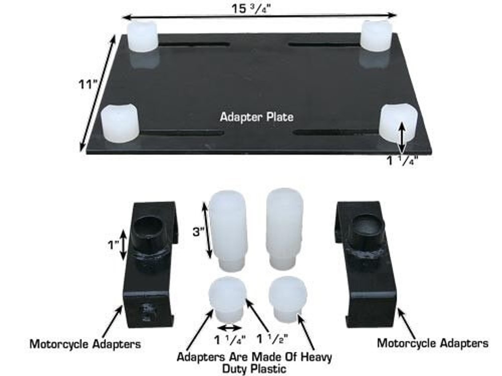 Atlas® Automotive Equipment Motorcycle Jack 1,000 lbs w/Adapter Sets