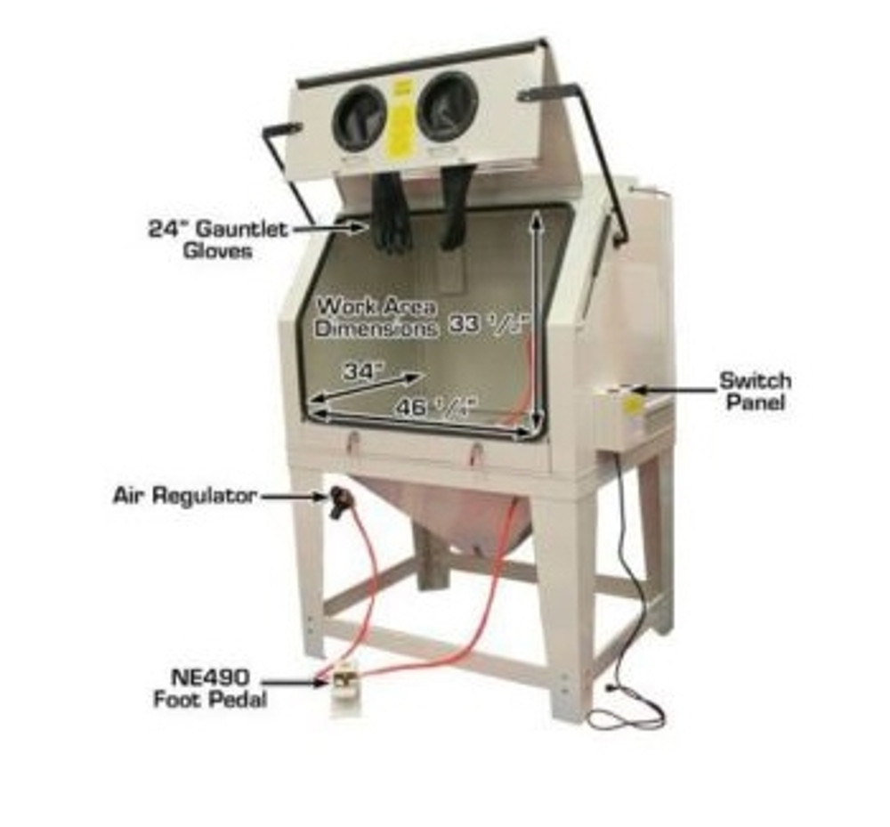 Atlas® SBC990 Large Sandblast Cabinet w/ Vacuum
