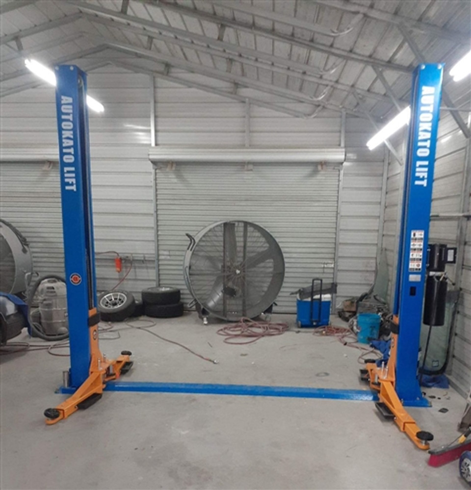 Katool KT-H105 Symmetric 2 Post Floor Plate Car Lift 10,000 lbs - Blue