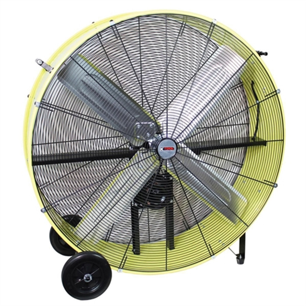 K Tool Intl 77743 42" Belt Drive Industrial Drum Fan, Safety Yellow